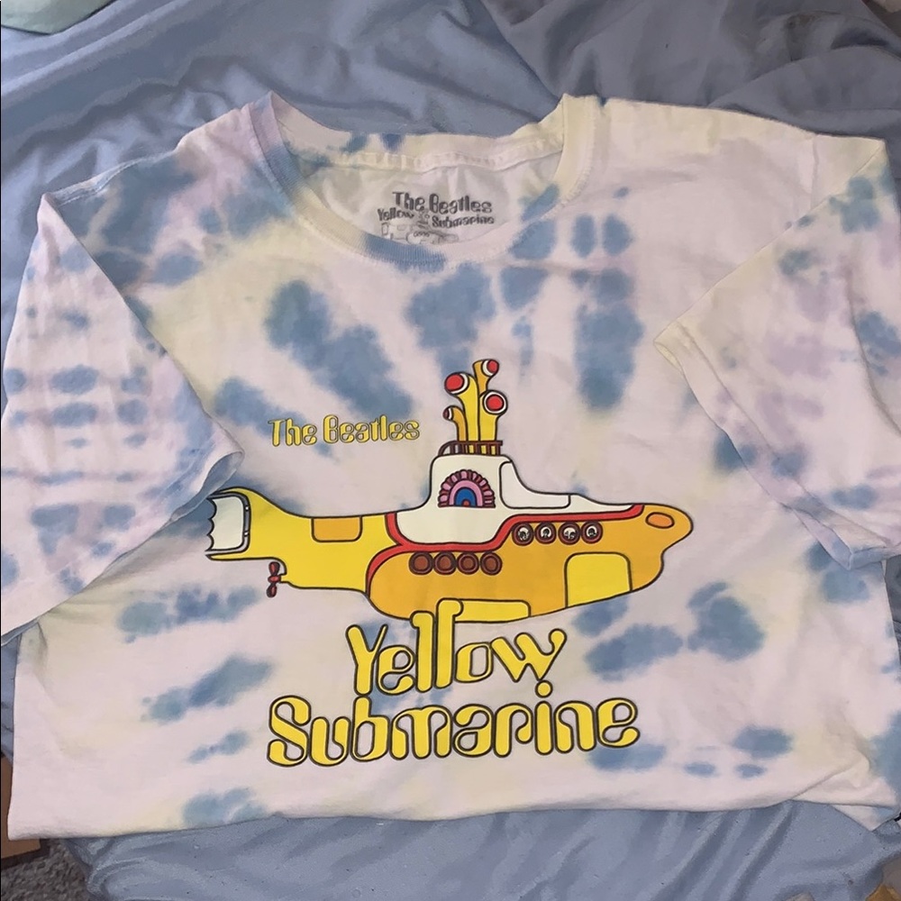 The Beatles Yellow Submarine Tee - Blue and White Tie-Dye